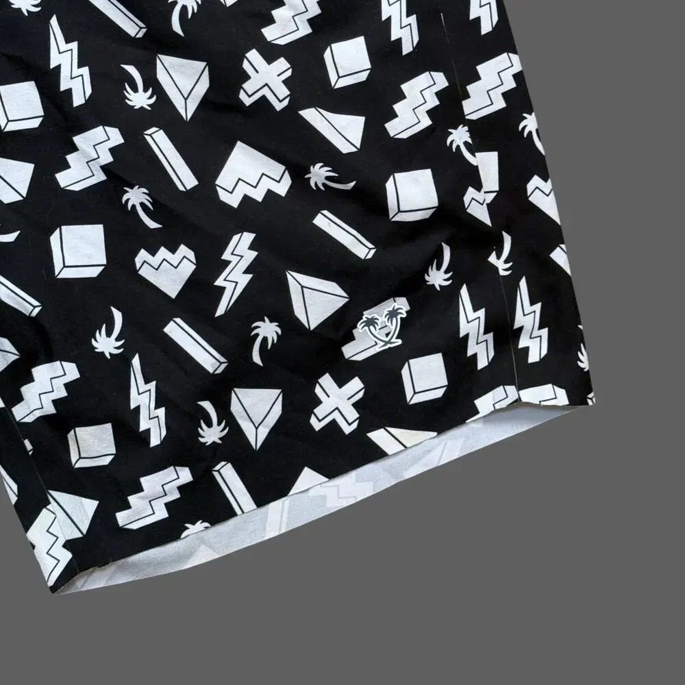 Catch Surf Patterned Boardshorts Black White Size 30 GUC